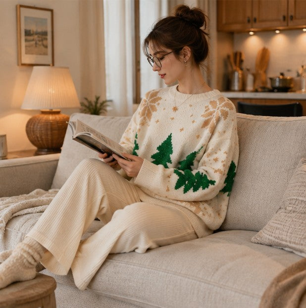 Ashley | Cozy Snowflake Knit Christmas Sweater Women