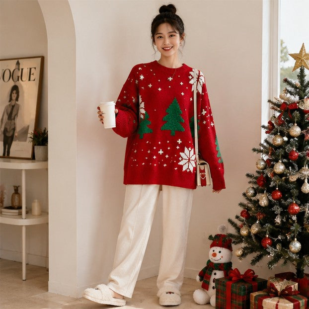 Ashley | Cozy Snowflake Knit Christmas Sweater Women