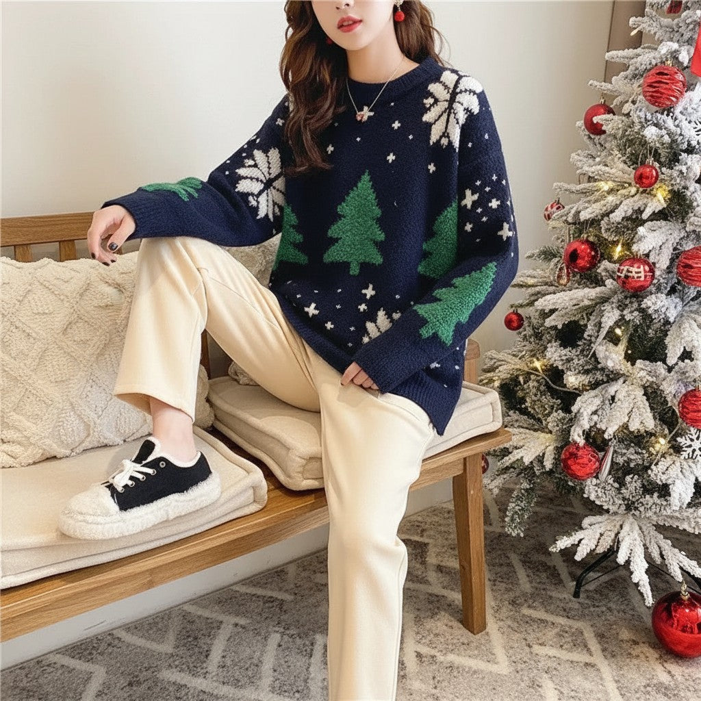 Ashley | Cozy Snowflake Knit Christmas Sweater Women