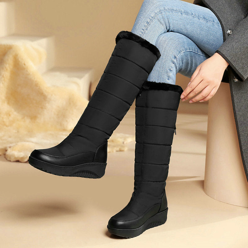 Ashley | Tall Quilted Platform Snow Boots Women