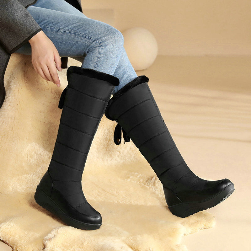 Ashley | Tall Quilted Platform Snow Boots Women