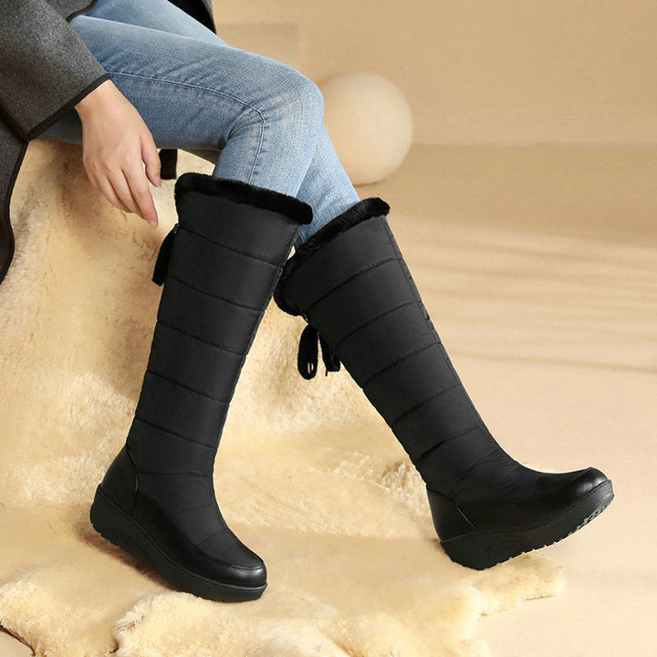 Ashley | Tall Quilted Platform Snow Boots Women