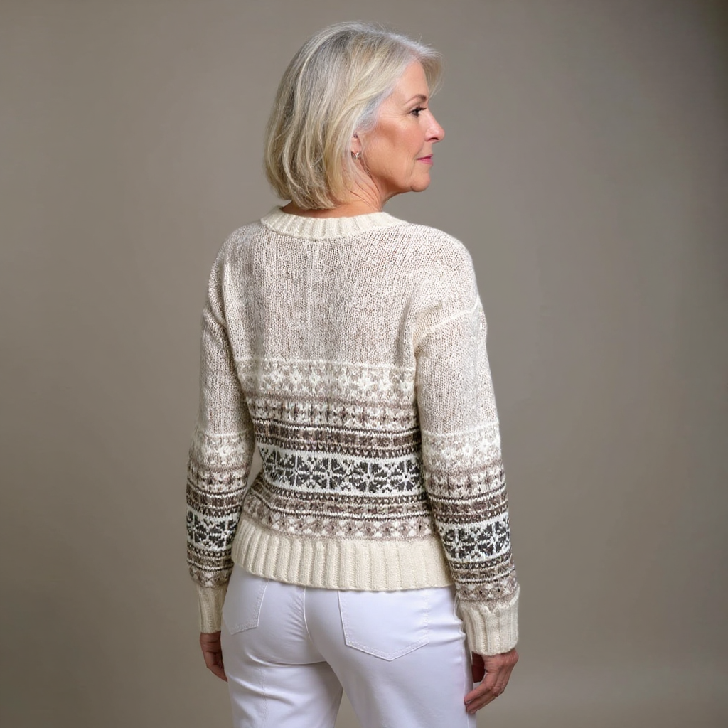 Ava | Classic Button Front Fair Isle Cardigan Womens