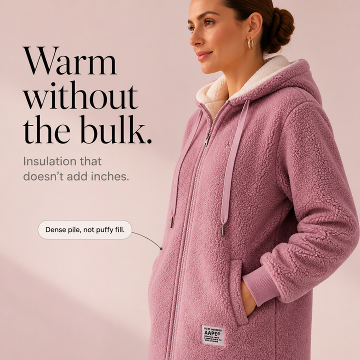Betty | Effortless Hooded Longline Sherpa Jacket Women