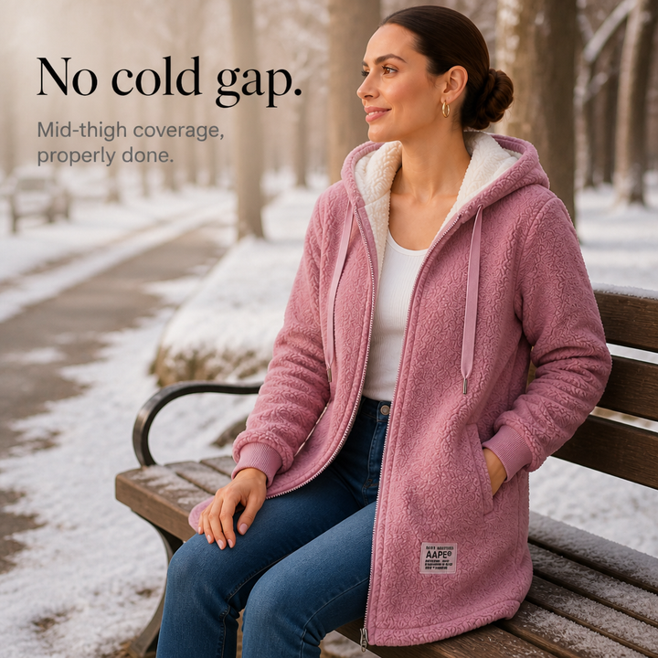 Betty | Effortless Hooded Longline Sherpa Jacket Women