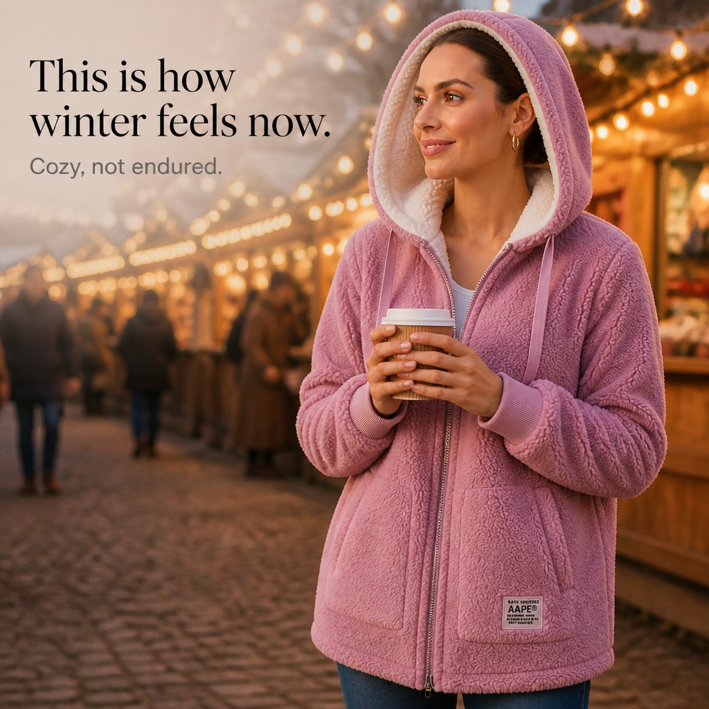 Betty | Effortless Hooded Longline Sherpa Jacket Women