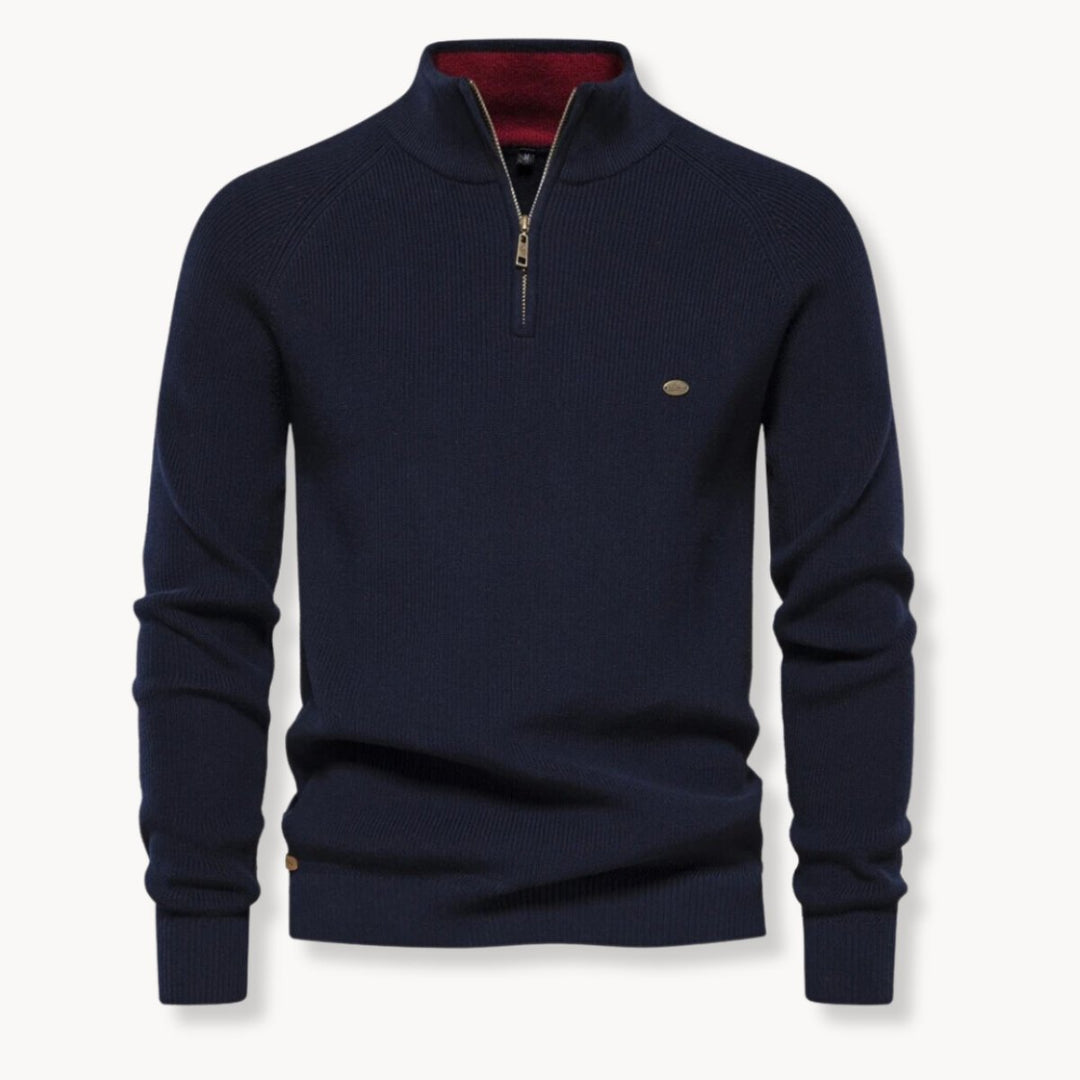 Billy | Timeless Ribbed Quarter-Zip Mens Knit Sweater