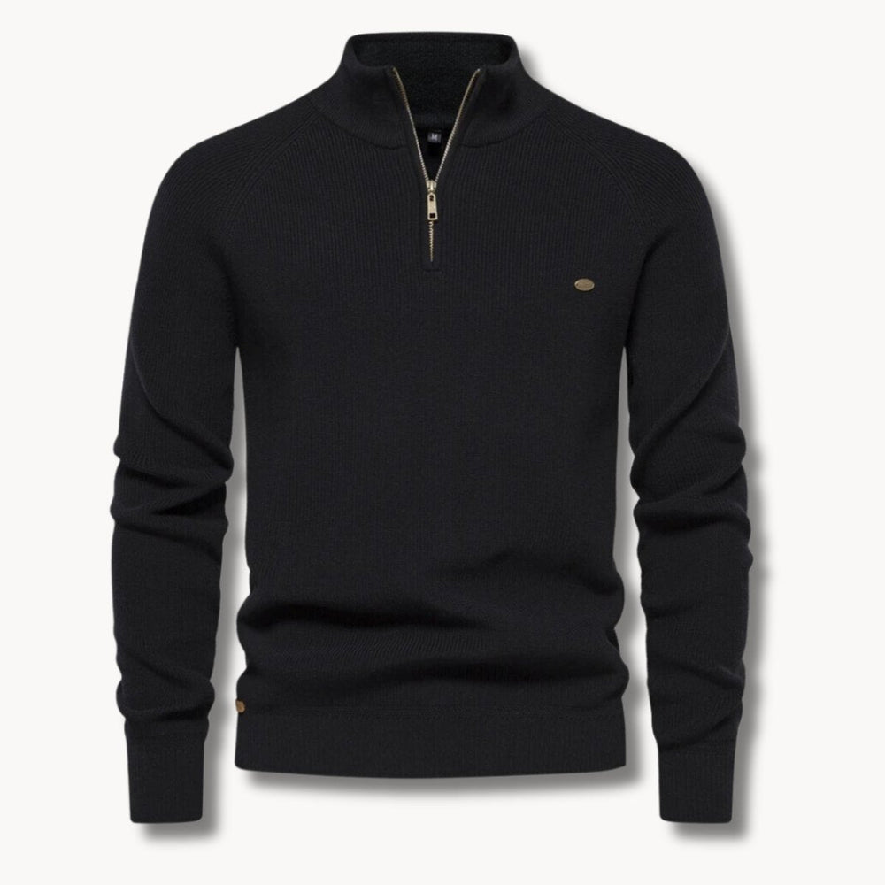 Billy | Timeless Ribbed Quarter-Zip Mens Knit Sweater