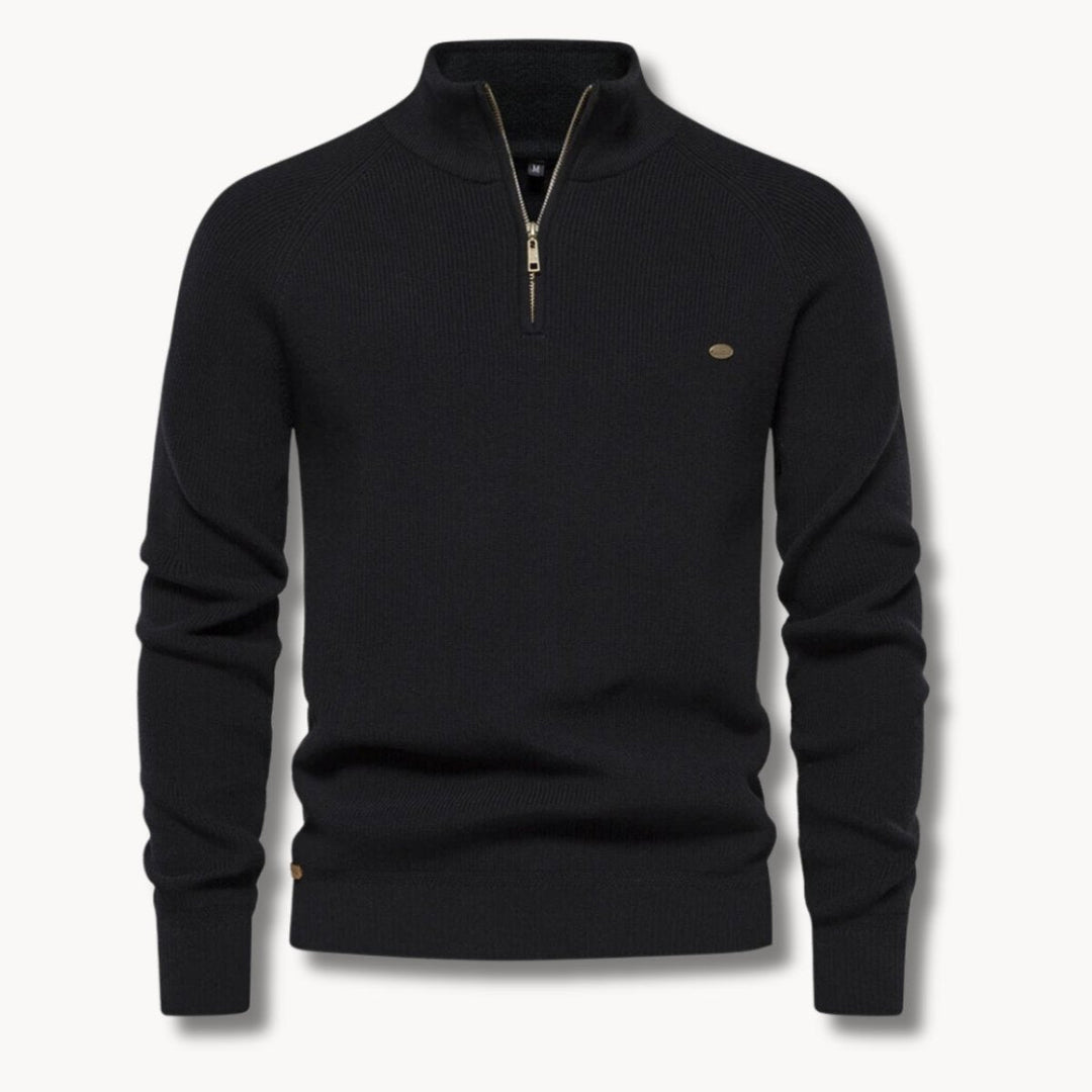 Billy | Timeless Ribbed Quarter-Zip Mens Knit Sweater