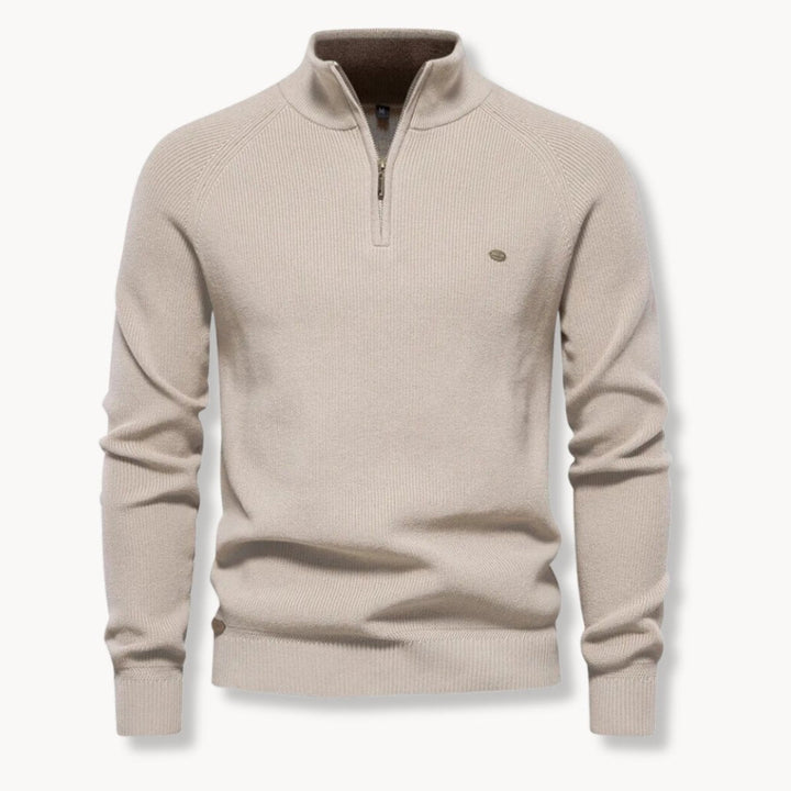 Billy | Timeless Ribbed Quarter-Zip Mens Knit Sweater