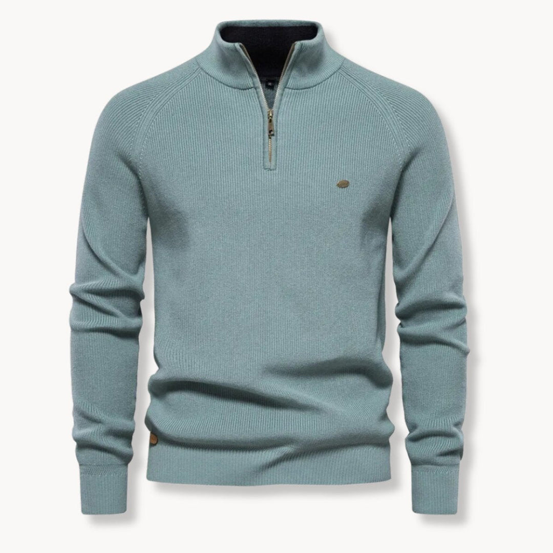 Billy | Timeless Ribbed Quarter-Zip Mens Knit Sweater