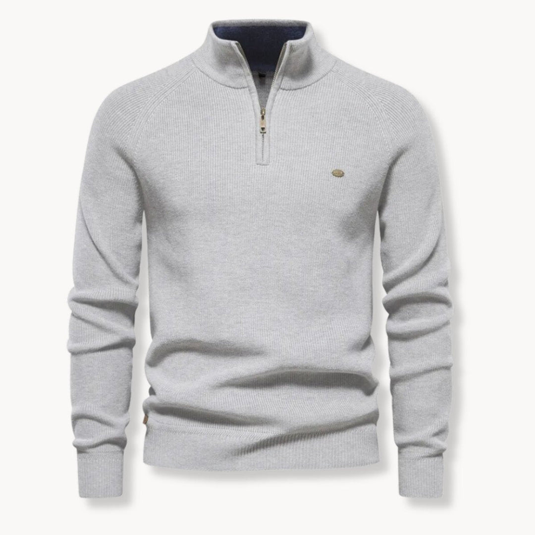 Billy | Timeless Ribbed Quarter-Zip Mens Knit Sweater