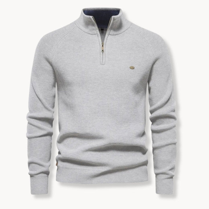 Billy | Timeless Ribbed Quarter-Zip Mens Knit Sweater