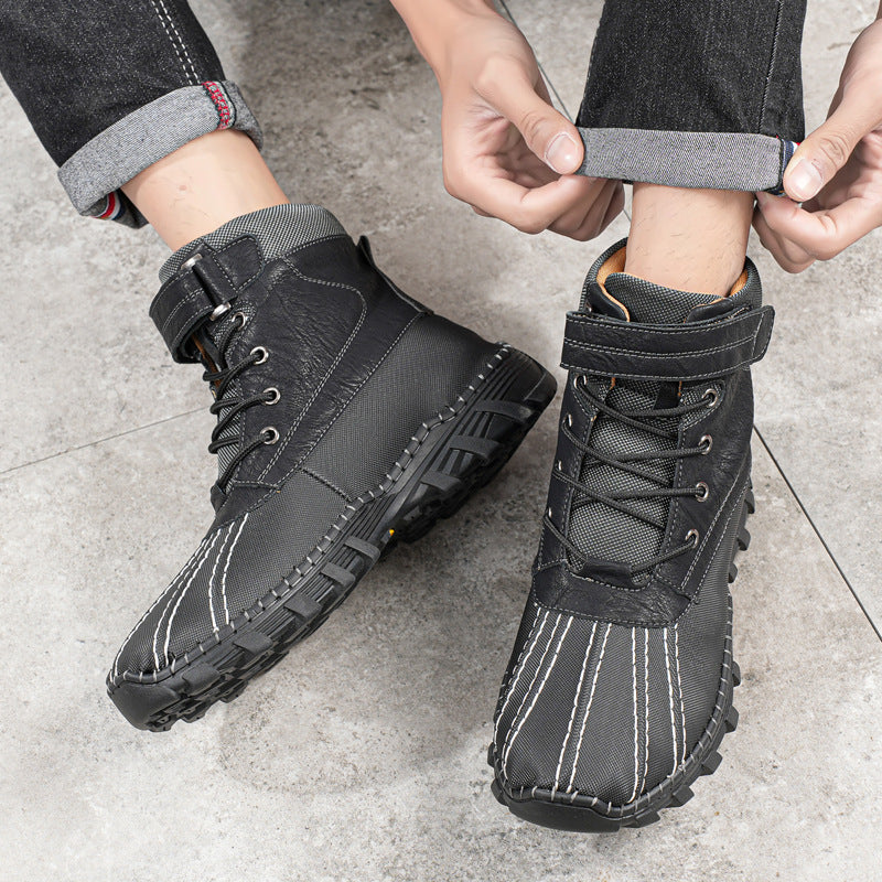 Brandon | Stylish High-Top Lace-Up Mens Snow Boots