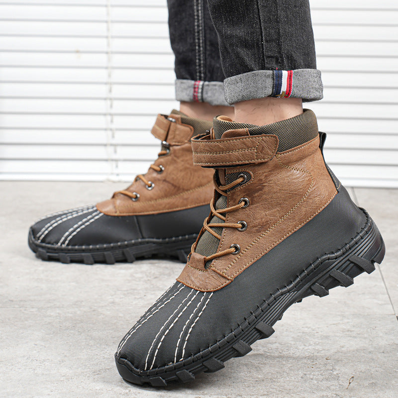 Brandon | Stylish High-Top Lace-Up Mens Snow Boots