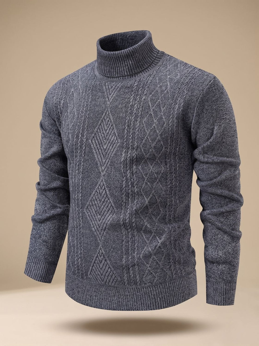 Brian | Cable Knit Turtleneck Mens Knit Sweater