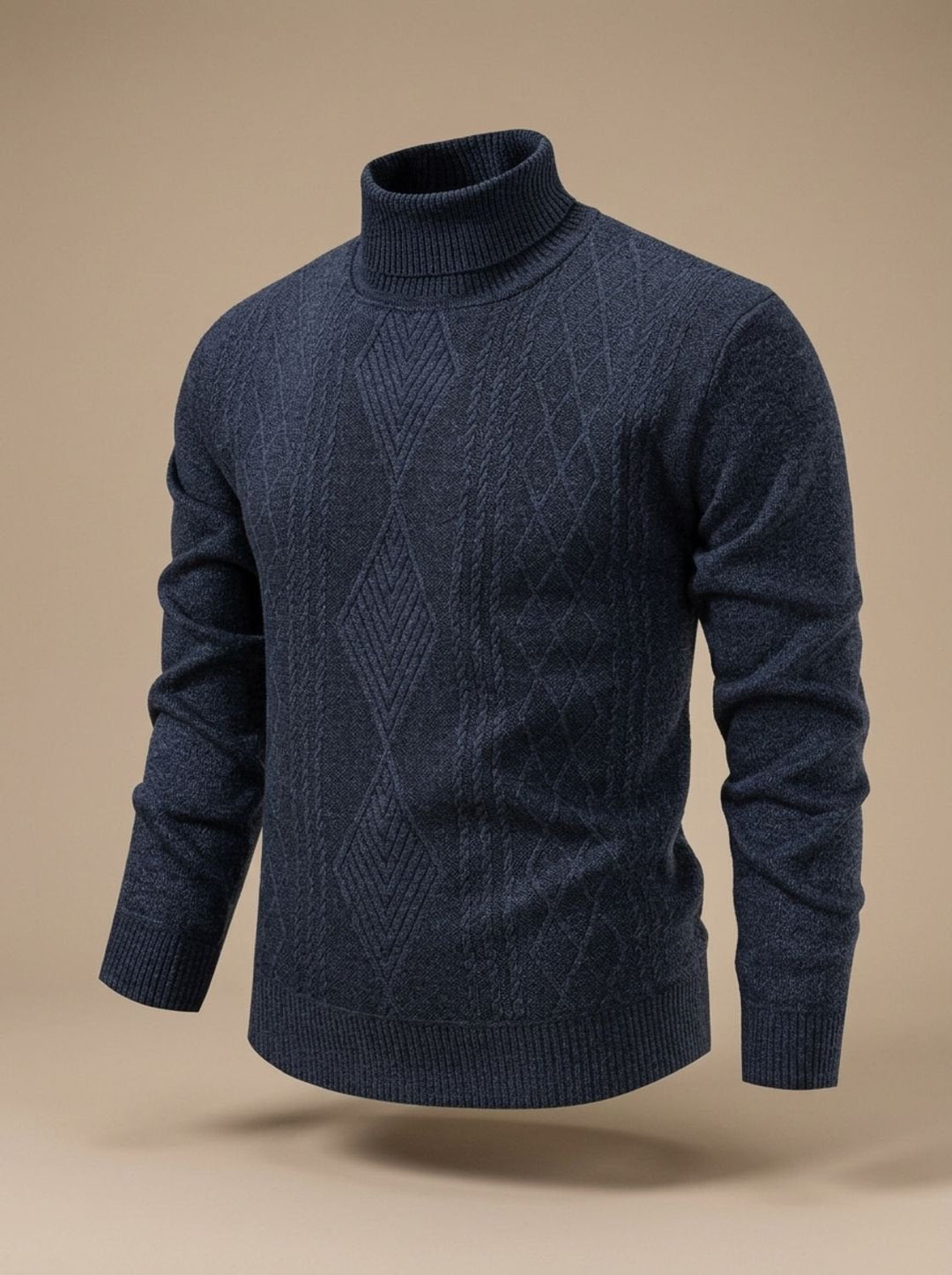 Brian | Cable Knit Turtleneck Mens Knit Sweater