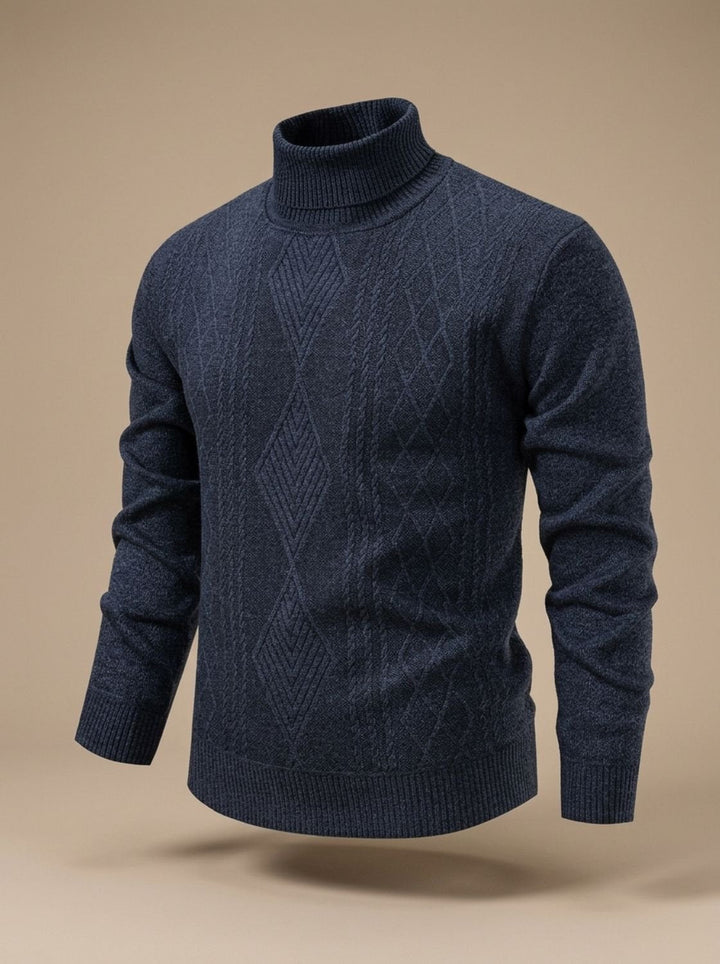 Brian | Cable Knit Turtleneck Mens Knit Sweater