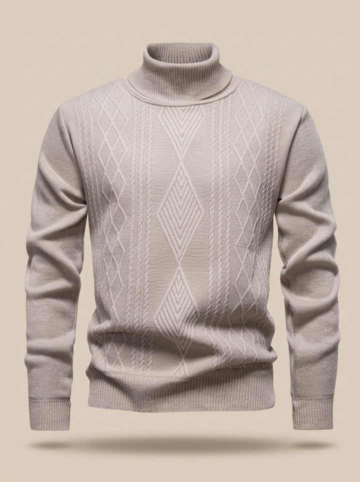 Brian | Cable Knit Turtleneck Mens Knit Sweater