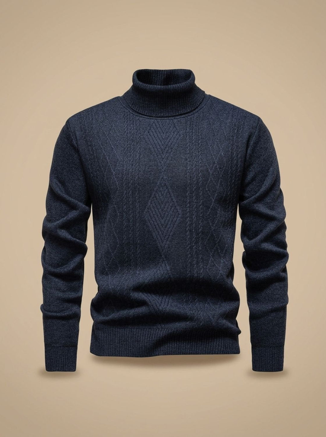 Brian | Cable Knit Turtleneck Mens Knit Sweater