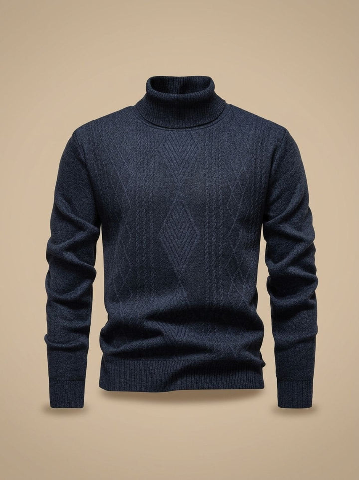 Brian | Cable Knit Turtleneck Mens Knit Sweater