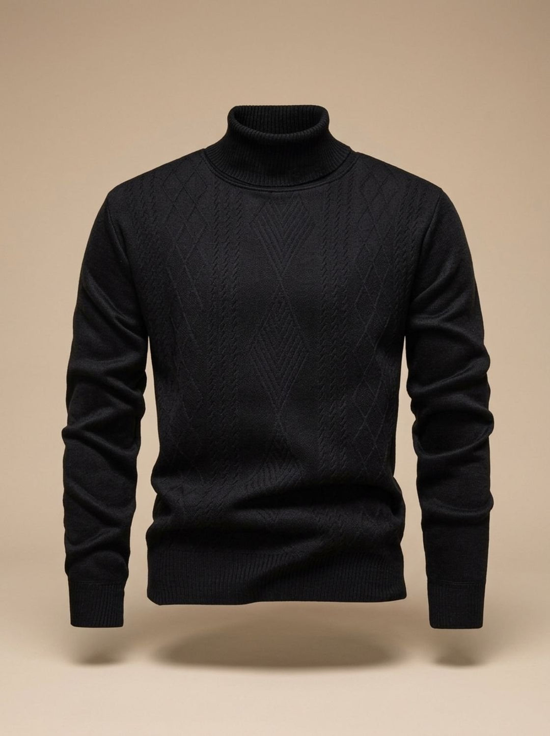 Brian | Cable Knit Turtleneck Mens Knit Sweater