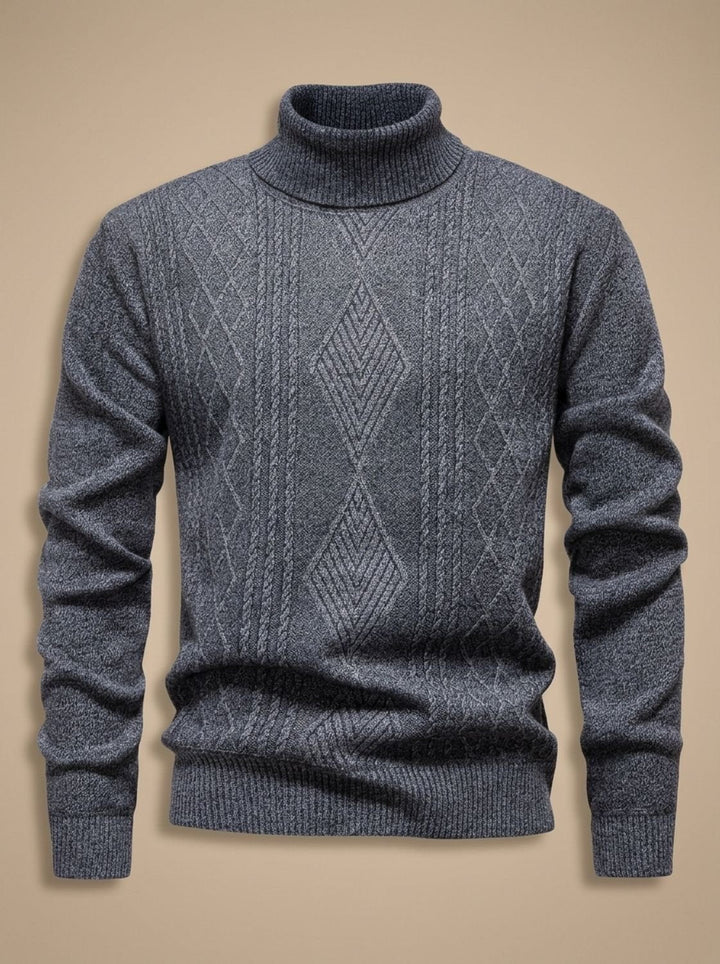 Brian | Cable Knit Turtleneck Mens Knit Sweater