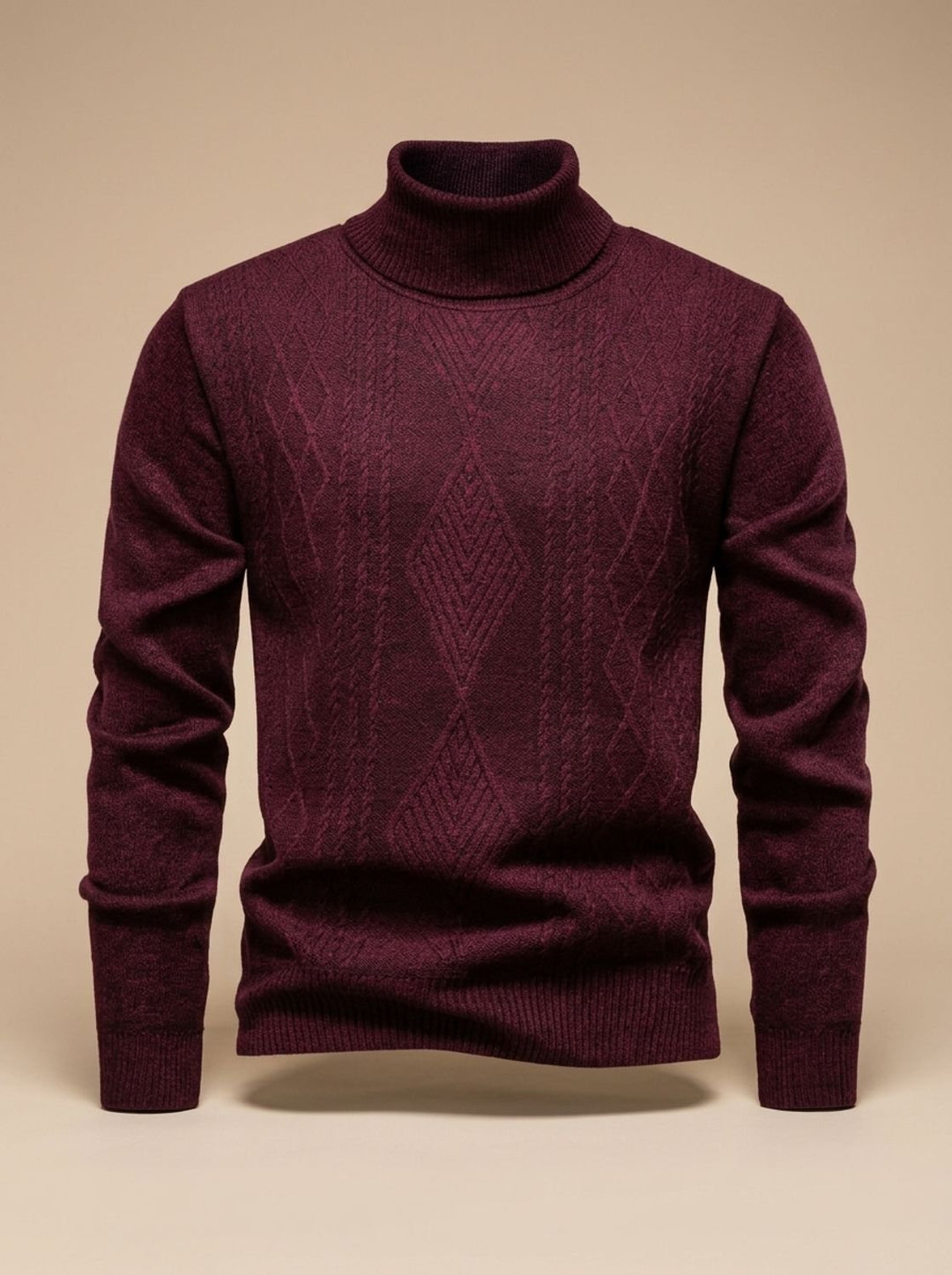 Brian | Cable Knit Turtleneck Mens Knit Sweater