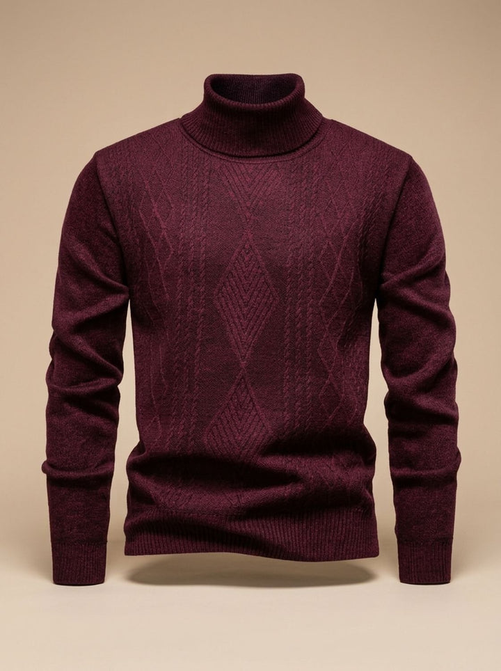 Brian | Cable Knit Turtleneck Mens Knit Sweater