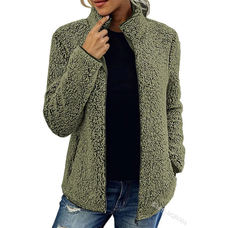 Brittany | Effortless Zip Up Sherpa Jacket Women