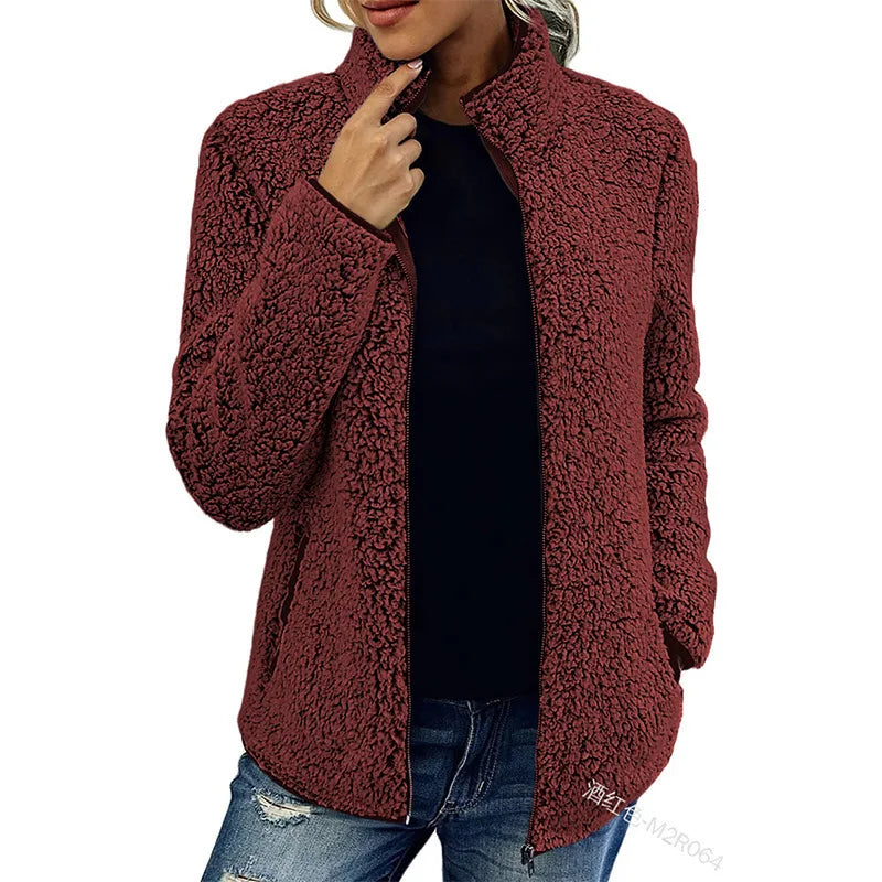 Brittany | Effortless Zip Up Sherpa Jacket Women