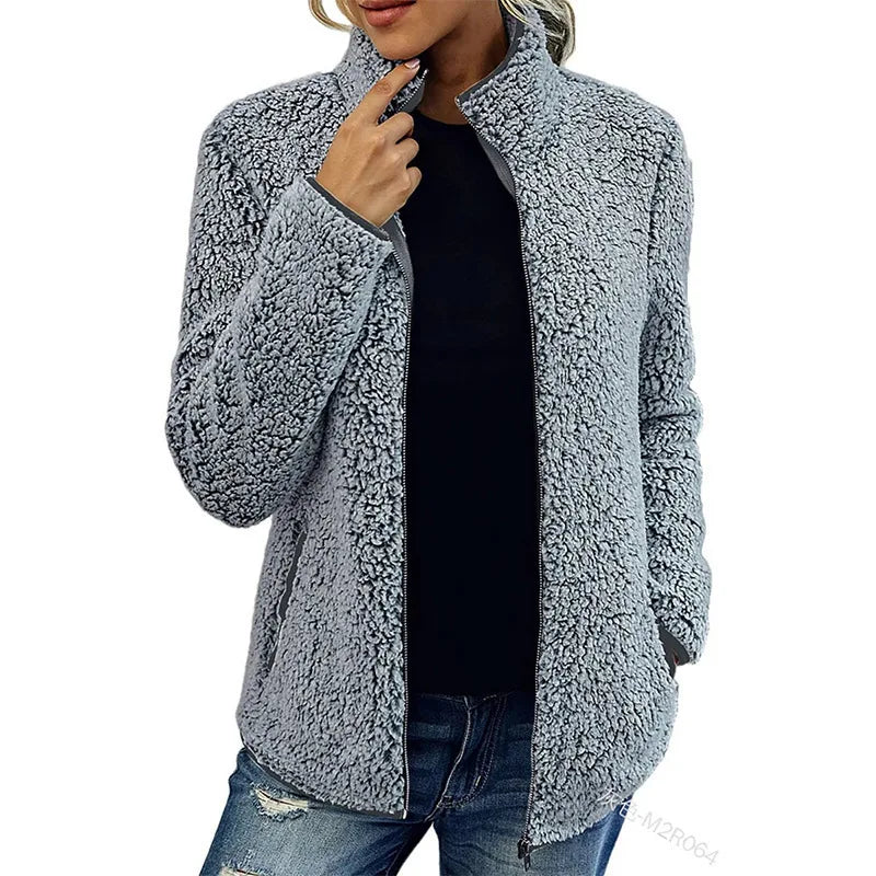 Brittany | Effortless Zip Up Sherpa Jacket Women