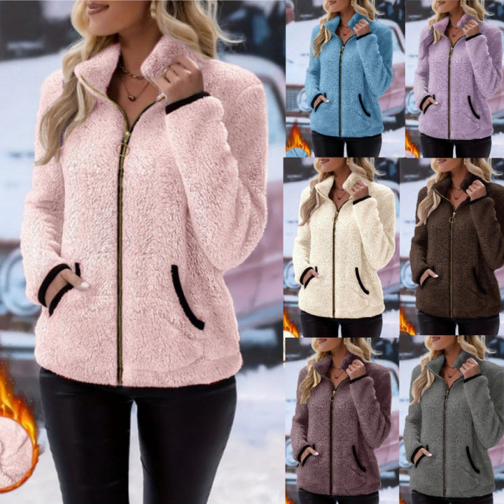 Catherine | Stand Collar Zip-Up Sherpa Jacket Women