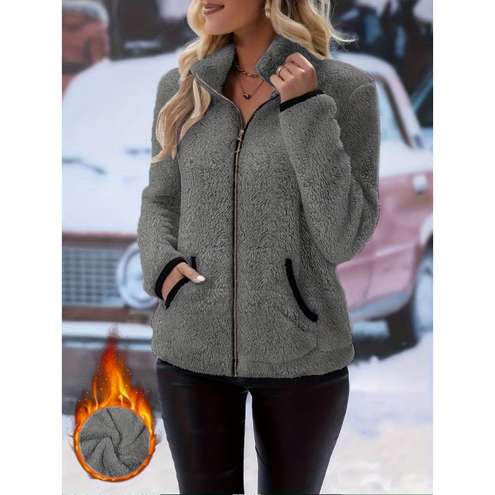 Catherine | Stand Collar Zip-Up Sherpa Jacket Women