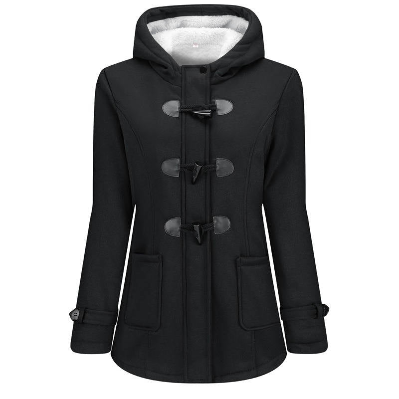 Charlotte | Chic Hooded Toggle Sherpa Jacket Women