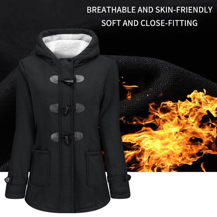 Charlotte | Chic Hooded Toggle Sherpa Jacket Women