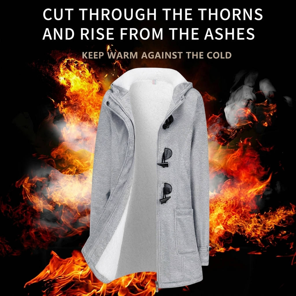 Charlotte | Chic Hooded Toggle Sherpa Jacket Women