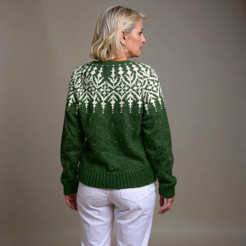 Cheryl | Chic Button Front Fair Isle Cardigan Womens