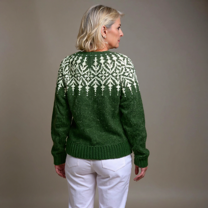 Cheryl | Chic Button Front Fair Isle Cardigan Womens