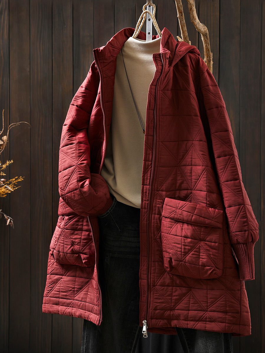 Christine | Cozy Quilted Hooded Longline Puffer Jacket Women