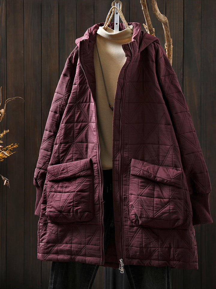 Christine | Cozy Quilted Hooded Longline Puffer Jacket Women