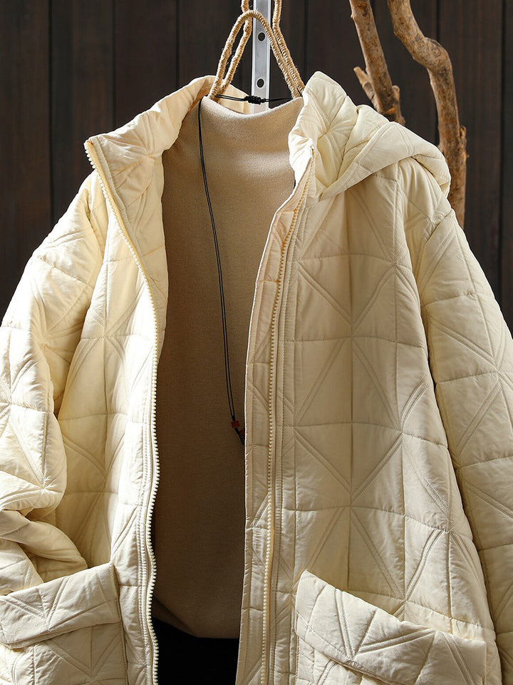 Christine | Cozy Quilted Hooded Longline Puffer Jacket Women