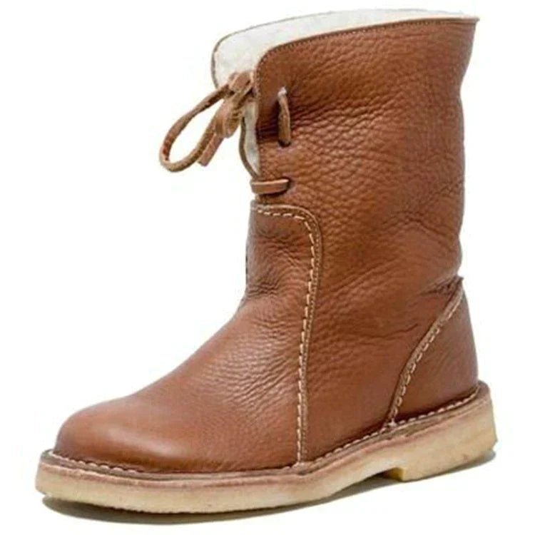 Christine | Lace-Up Mid-Calf Winter Snow Boots Women