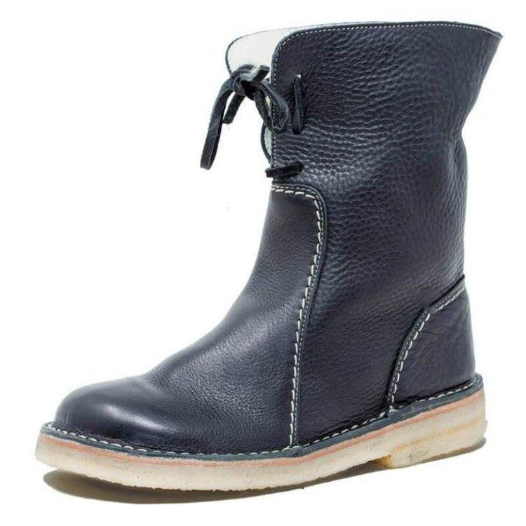 Christine | Lace-Up Mid-Calf Winter Snow Boots Women