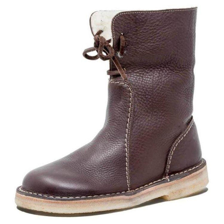 Christine | Lace-Up Mid-Calf Winter Snow Boots Women