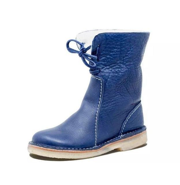Christine | Lace-Up Mid-Calf Winter Snow Boots Women