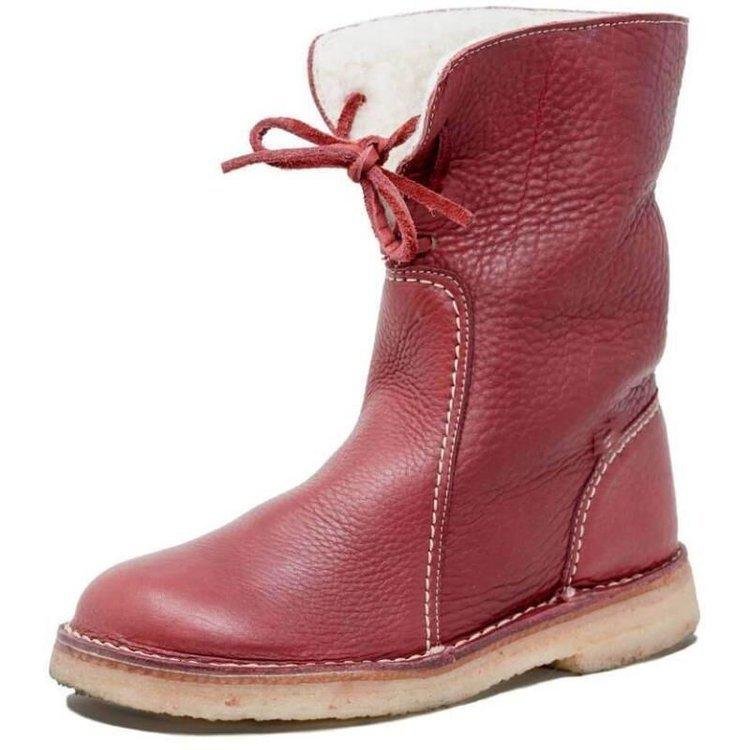Christine | Lace-Up Mid-Calf Winter Snow Boots Women