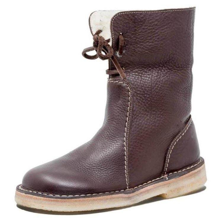 Christine | Lace-Up Mid-Calf Winter Snow Boots Women