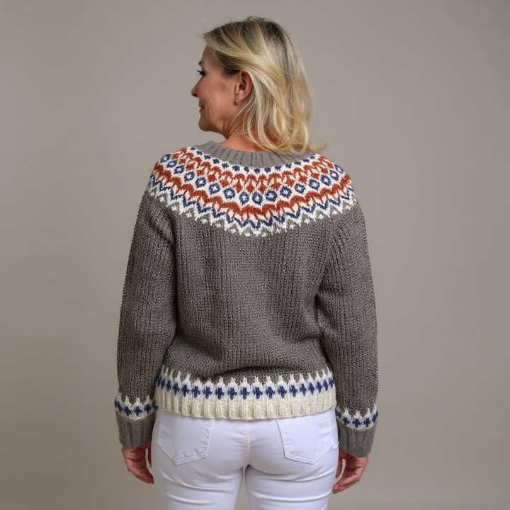 Christine | Nordic Fair Isle Cardigan Womens Button Front Sweater