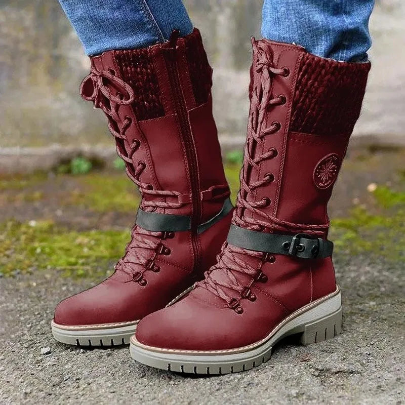 Cynthia | Classic Tall Lace-Up Snow Boots Women